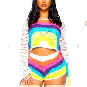 A pot of gold rainbow short set fashion nova xl
